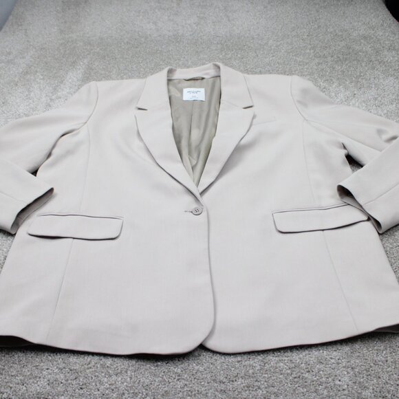 Abercrombie & Fitch Blazer Womens 2XL XXL Beige Polyester/Viscose Sports Jacket - Picture 2 of 14